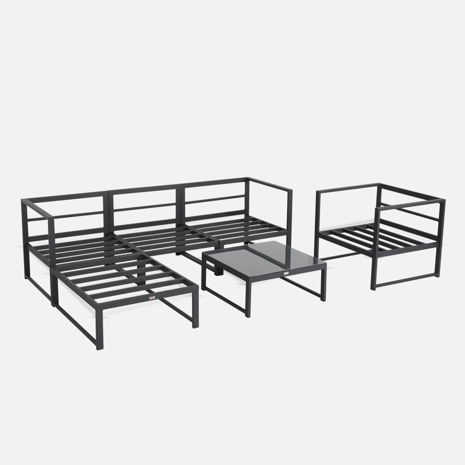 Salon De Jardin Modulable Aluminium 5 Places Couleur : Anthracite / Gris 11 Salon De Jardin Modulable Aluminium 5 Places Couleur : Anthracite / Gris – Image 9