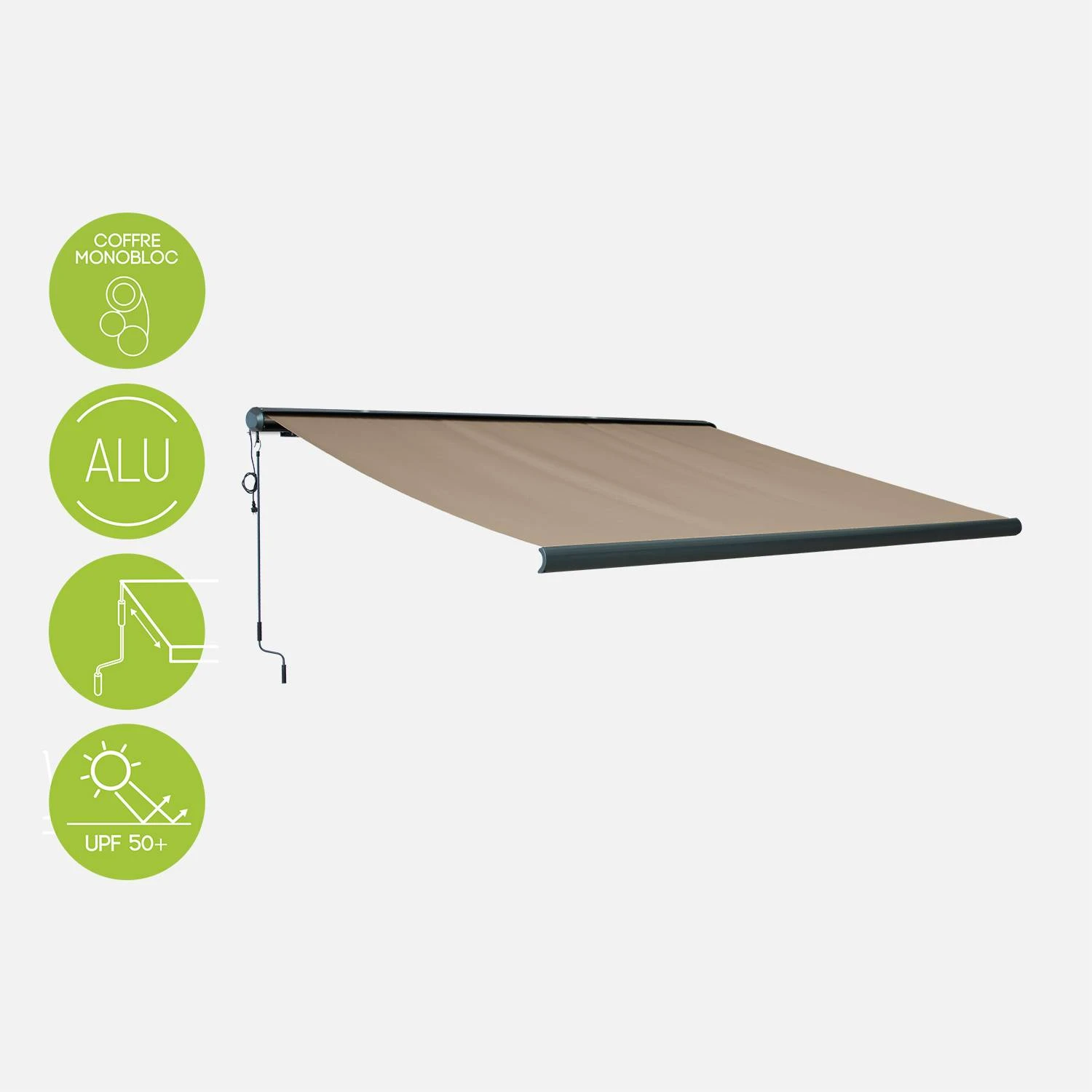 Store Banne électrique 4x3m Couleur : Taupe 3 Store Banne électrique 4x3m Couleur : Taupe