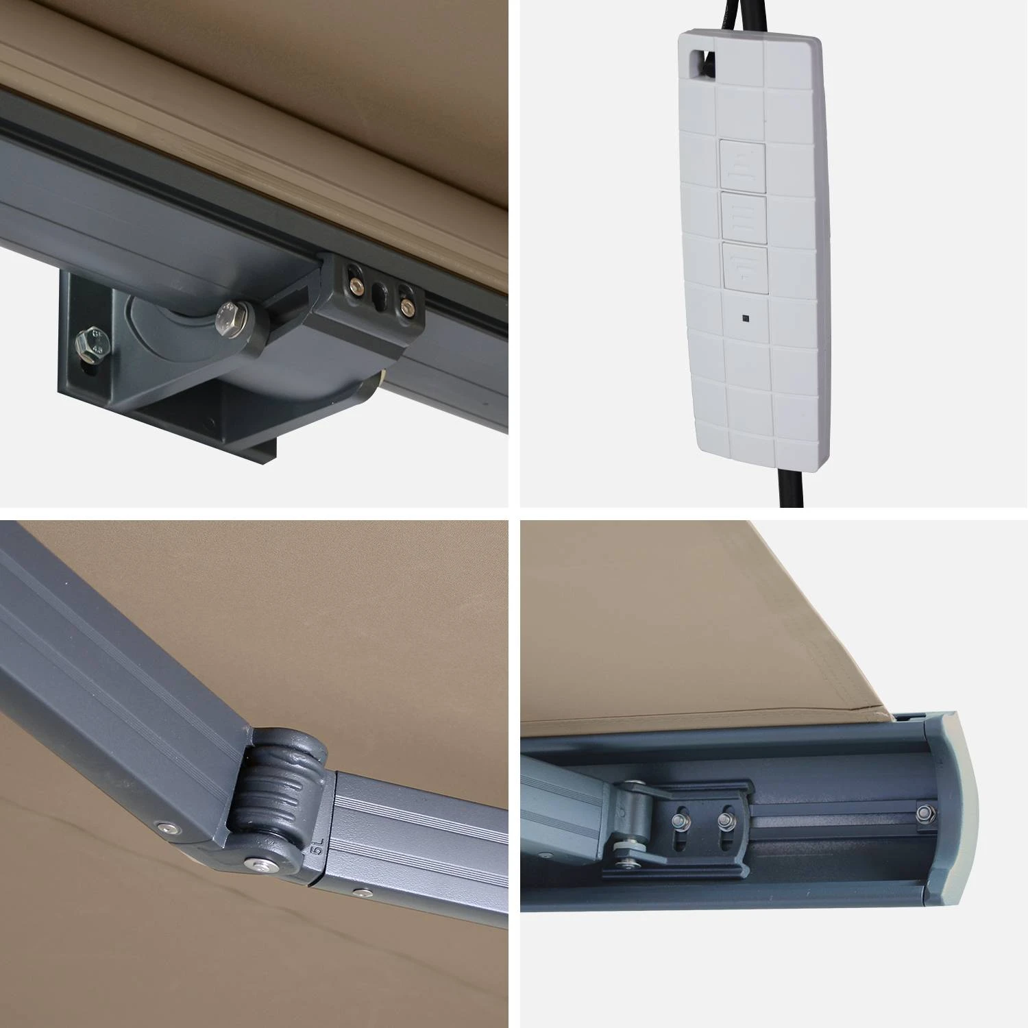 Store Banne électrique 4x3m Couleur : Taupe 6 Store Banne électrique 4x3m Couleur : Taupe – Image 4