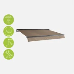 Store Banne Manuel 3x2m Couleur : Taupe -ME Soldes AWM3X2SCBN 01bis