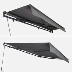 Store Banne Manuel 4x2,5m Couleur : Gris -ME Soldes AWM4X25KDGY 03