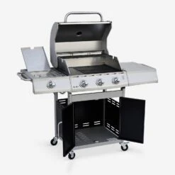 Barbecue Gaz 4 Brûleurs Dont 1 Feu Latéral Avec Housse Couleur : Noir -ME Soldes BBQ3593BKCOV 03