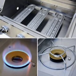 Barbecue Gaz 4 Brûleurs Dont 1 Feu Latéral Avec Housse Couleur : Noir -ME Soldes BBQ3593BKCOV 05