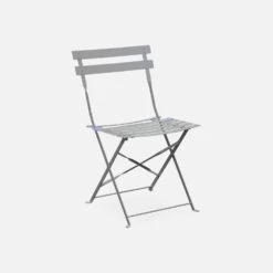 Table De Jardin Bistrot Pliable Métal, 2 Chaises Couleur : Gris Taupe 12 Table De Jardin Bistrot Pliable Métal, 2 Chaises Couleur : Gris Taupe -ME Soldes BS60C2BN 03