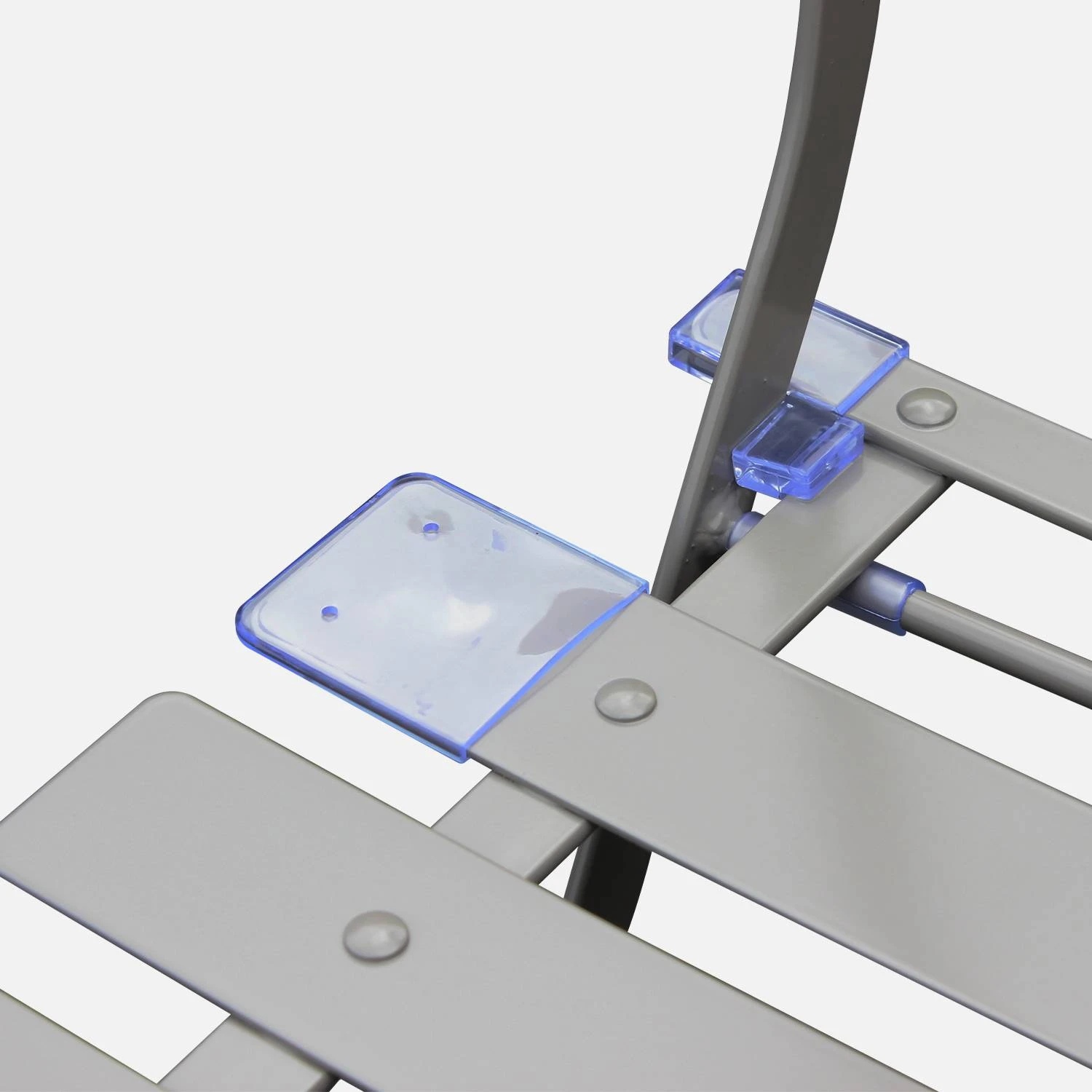 Table De Jardin Bistrot Pliable Métal, 2 Chaises Couleur : Gris Taupe 7 Table De Jardin Bistrot Pliable Métal, 2 Chaises Couleur : Gris Taupe – Image 5