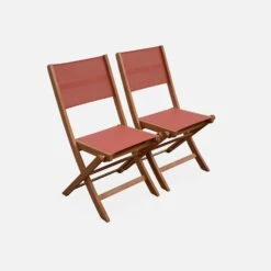 Table De Jardin Extensible Bois , 6 Chaises Couleur : Bois / Terra Cotta -ME Soldes EC180R6TC 05