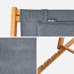 Chilienne Bois Eucalyptus Pliable, Multi Positions (lot De 2) Couleur : Anthracite -ME Soldes ECTXDECKATX2 03