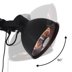 Parasol Chauffant Mural électrique 2000W -ME Soldes EHW2000WACBK 03