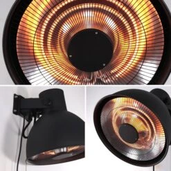 Parasol Chauffant Mural électrique 2000W -ME Soldes EHW2000WACBK 04