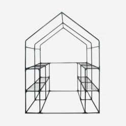 Serre De Jardin Tunnel 2m² Avec 8 étagères -ME Soldes GHOHSHELF 04