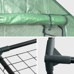 Serre De Jardin Tunnel 2m² Avec 8 étagères -ME Soldes GHOHSHELF 05