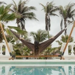 Toile De Hamac Polycoton 240 X 160 Cm Couleur : Marron 10 Toile De Hamac Polycoton 240 X 160 Cm Couleur : Marron -ME Soldes HAMCOL240BN 04