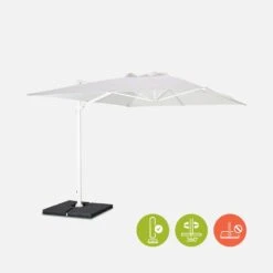 Parasol Déporté Rectangulaire 3x4 M -ME Soldes HU3X4WH 01bis