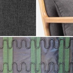 Fauteuil Design En Bois Et Tissu Couleur : Gris Foncé -ME Soldes IACSCADKGY 04