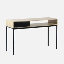 Console Effet Bois Et Métal, 1 Tiroir -ME Soldes IBKLCOT120NAT 01