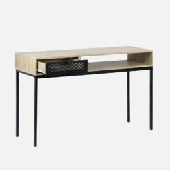 Console Effet Bois Et Métal, 1 Tiroir -ME Soldes IBKLCOT120NAT 03