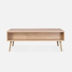 Table Basse Scandinave En Cannage, 1 Tiroir Couleur : Naturel -ME Soldes IBOCOFTABLE 04