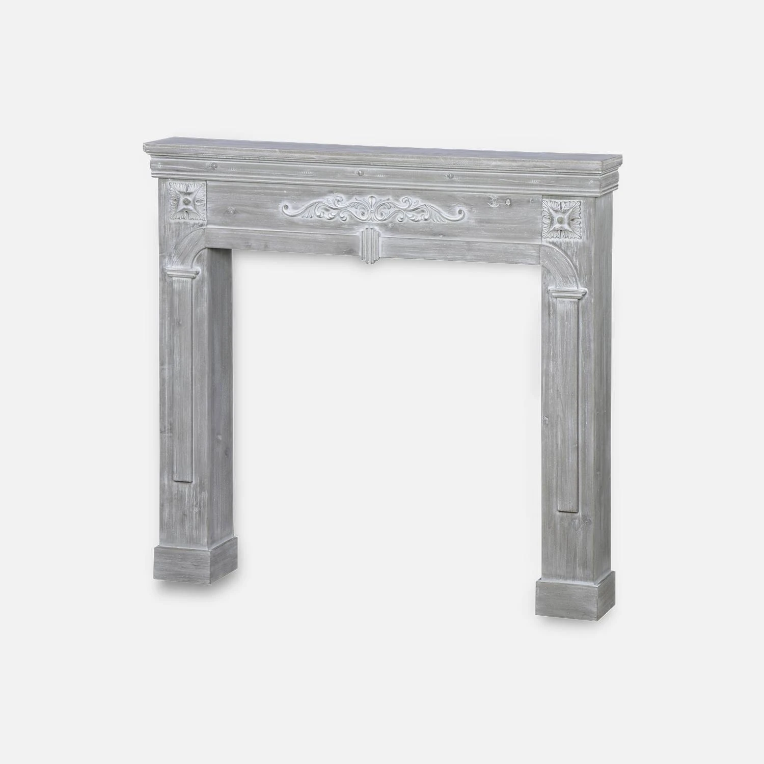 Manteau De Cheminée Effet Bois Couleur : Gris Cérusé 7 Manteau De Cheminée Effet Bois Couleur : Gris Cérusé – Image 5