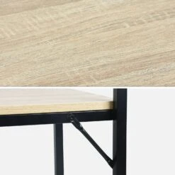 Meuble D'entrée Métal Et Effet Bois 2 Niveaux Et 7 Crochets -ME Soldes ILFSHELFRACK 04