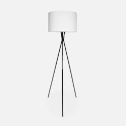 Lampadaire Filaire D'intérieur Tripode H 152cm Couleur : Blanc -ME Soldes ILUMLAR150BKWH 01