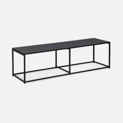 Meuble TV Industriel Métal Avec Barre De Renfort 140 Cm 10 Meuble TV Industriel Métal Avec Barre De Renfort 140 Cm -ME Soldes INDUTV140BK 01