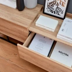 Meuble TV Métal Et Effet Bois 2 Espaces De Rangement 160 Cm -ME Soldes ISMGVS160NAT 07