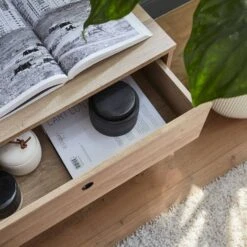 Meuble TV Scandinave Effet Bois 2 Espaces De Rangement 120 Cm -ME Soldes ISNTVS120NAT 06