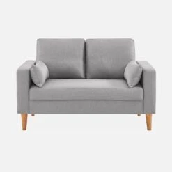 Canapé 2 Places Tissu, Pieds Bois Couleur : Gris Clair 10 Canapé 2 Places Tissu, Pieds Bois Couleur : Gris Clair -ME Soldes ISOF2LGY 02
