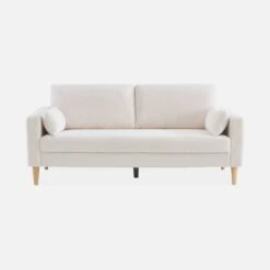 Canapé 3 Places Tissu Bouclette, Pieds Bois -ME Soldes ISOF3BOUCL 02