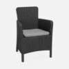 Fauteuil De Jardin Imitation Rotin Couleur : Graphite / Gris -ME Soldes PLK10857BKGY 01
