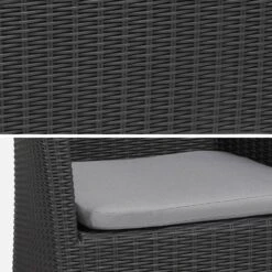 Fauteuil De Jardin Imitation Rotin Couleur : Graphite / Gris 6 Fauteuil De Jardin Imitation Rotin Couleur : Graphite / Gris -ME Soldes PLK10857BKGY 02