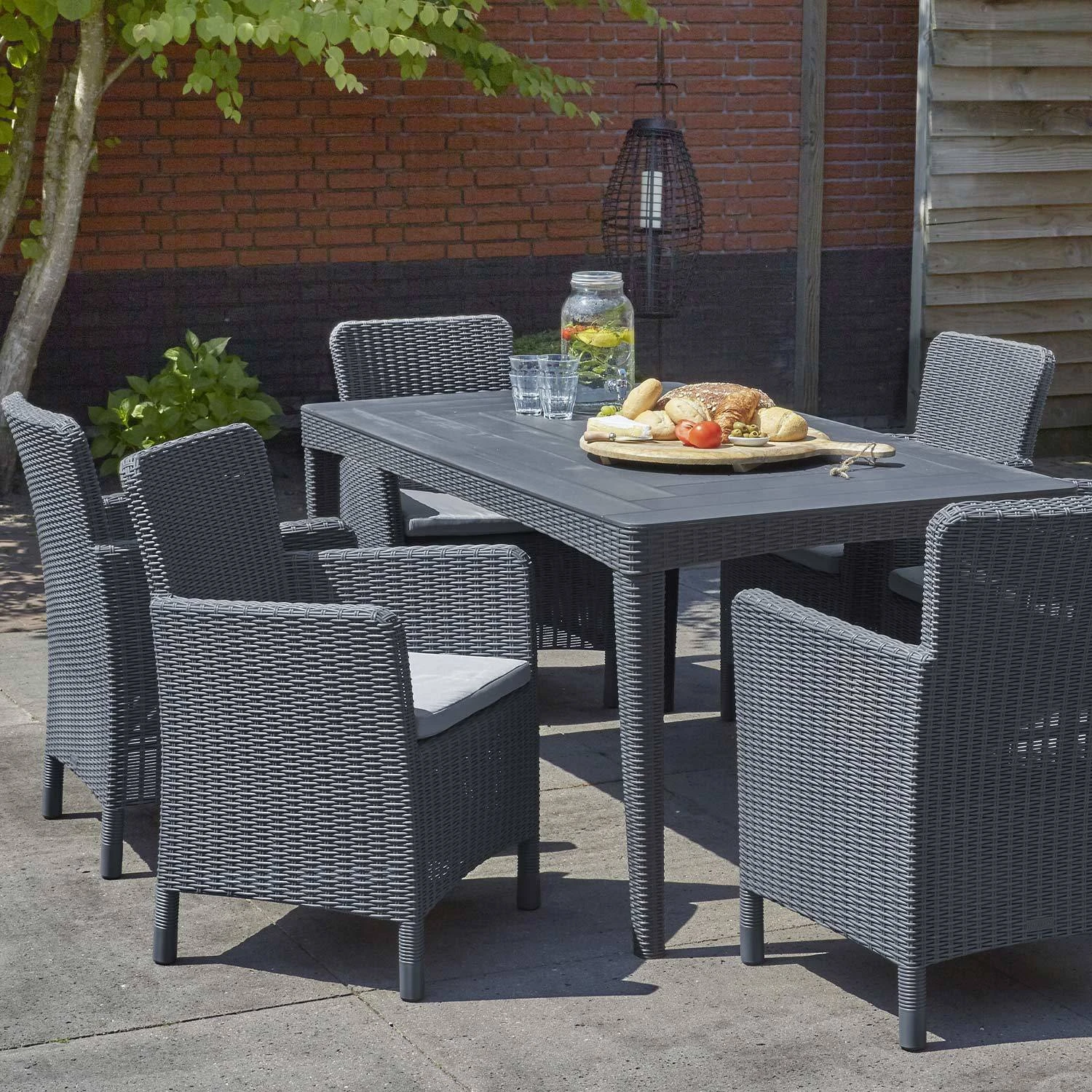 Fauteuil De Jardin Imitation Rotin Couleur : Graphite / Gris 5 Fauteuil De Jardin Imitation Rotin Couleur : Graphite / Gris – Image 3