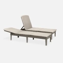 Bain De Soleil Imitation Rotin Multi Positions (lot De 2) Couleur : Cappuccino -ME Soldes PLKLOUNGECPSDX2 01