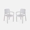 Chaise De Jardin Empilable Résine Plastique (lot De 2) Couleur : Blanc -ME Soldes PLKSARMX2WH 01