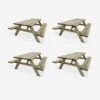 Table Picnic En Bois 6 Places 180cm (lot De 4) -ME Soldes PNW177R6X4 01