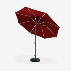 Parasol LED Rond 2.7m Couleur : Rouge -ME Soldes PU300LEDRED 04