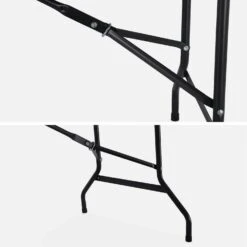 Tables De Réception Pliable Plastique (lot De 2) Couleur : Gris Foncé -ME Soldes RECPL180X70X2DG 03
