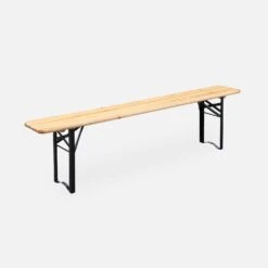 Table Bois + 2 Bancs Pliable, 6 Places -ME Soldes RECWD180SET 02