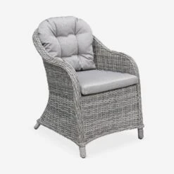 Table De Jardin Résine Arrondis , 6 Fauteuils -ME Soldes RWH200R6GY 03