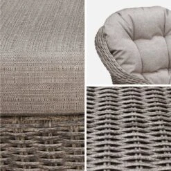 Fauteuil De Jardin Résine Tressée Ronde (lot De2) -ME Soldes RWH2CHRGY 03