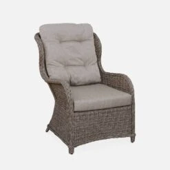 Fauteuil De Jardin Avec Repose Pieds Résine Tressée Ronde (lot De 2) -ME Soldes RWH2KINGGY 02
