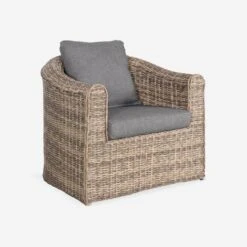 Salon De Jardin Résine Tressée Ronde 4 Places Couleur : Beige / Anthracite 13 Salon De Jardin Résine Tressée Ronde 4 Places Couleur : Beige / Anthracite -ME Soldes RWH3101AT 03