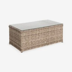 Salon De Jardin Résine Tressée Ronde 4 Places Couleur : Beige / Anthracite 14 Salon De Jardin Résine Tressée Ronde 4 Places Couleur : Beige / Anthracite -ME Soldes RWH3101AT 04