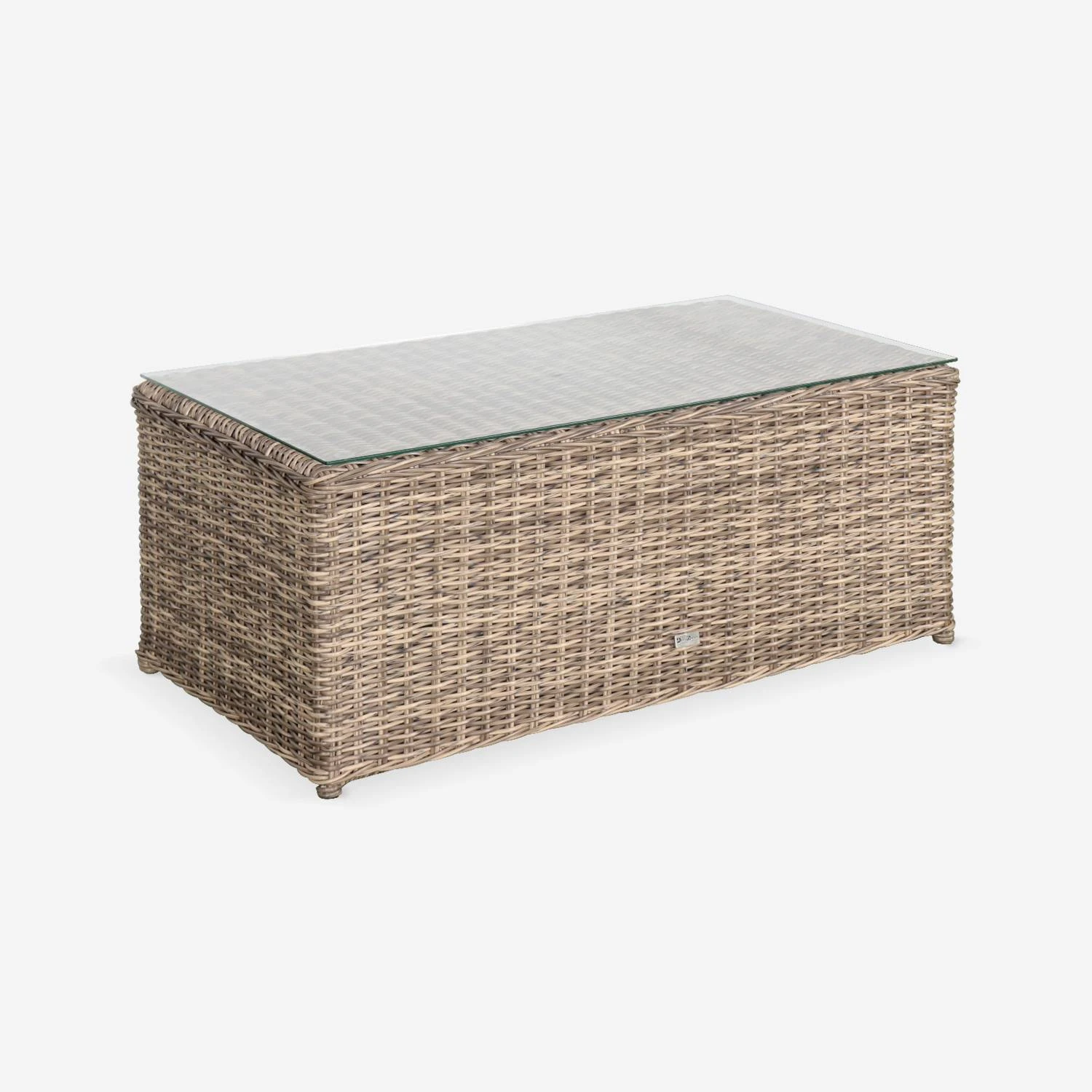 Salon De Jardin Résine Tressée Ronde 4 Places Couleur : Beige / Anthracite 8 Salon De Jardin Résine Tressée Ronde 4 Places Couleur : Beige / Anthracite – Image 6