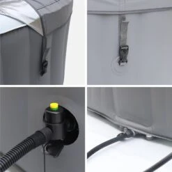 Spa Gonflable 4 Places Carré, Système Anti-gel Et Bâche -ME Soldes SPA160LSGR 06