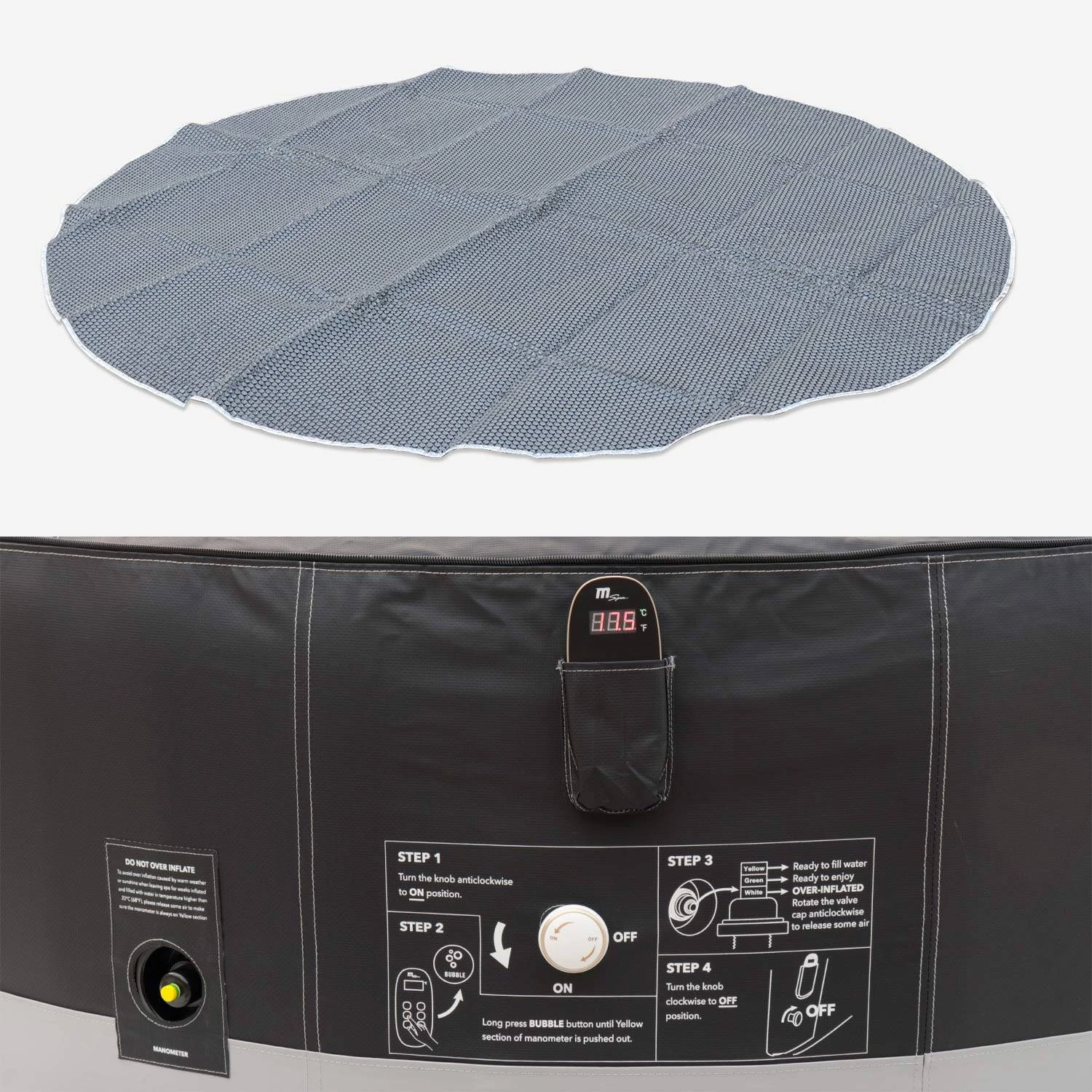 Spa Gonflable 6 Places Rond Simili Cuir, Ozonateur, Système Anti-gel, Couvercle 6 Spa Gonflable 6 Places Rond Simili Cuir, Ozonateur, Système Anti-gel, Couvercle – Image 4