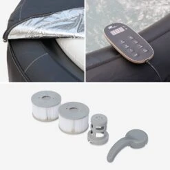 Spa Gonflable 6 Places Rond Simili Cuir, Ozonateur, Système Anti-gel, Couvercle 12 Spa Gonflable 6 Places Rond Simili Cuir, Ozonateur, Système Anti-gel, Couvercle -ME Soldes SPACA069 05