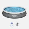 Piscine Gonflable Autoportée Ronde Avec Pompe Et Filtre , ∅4,5m -ME Soldes SPBW450WK 04