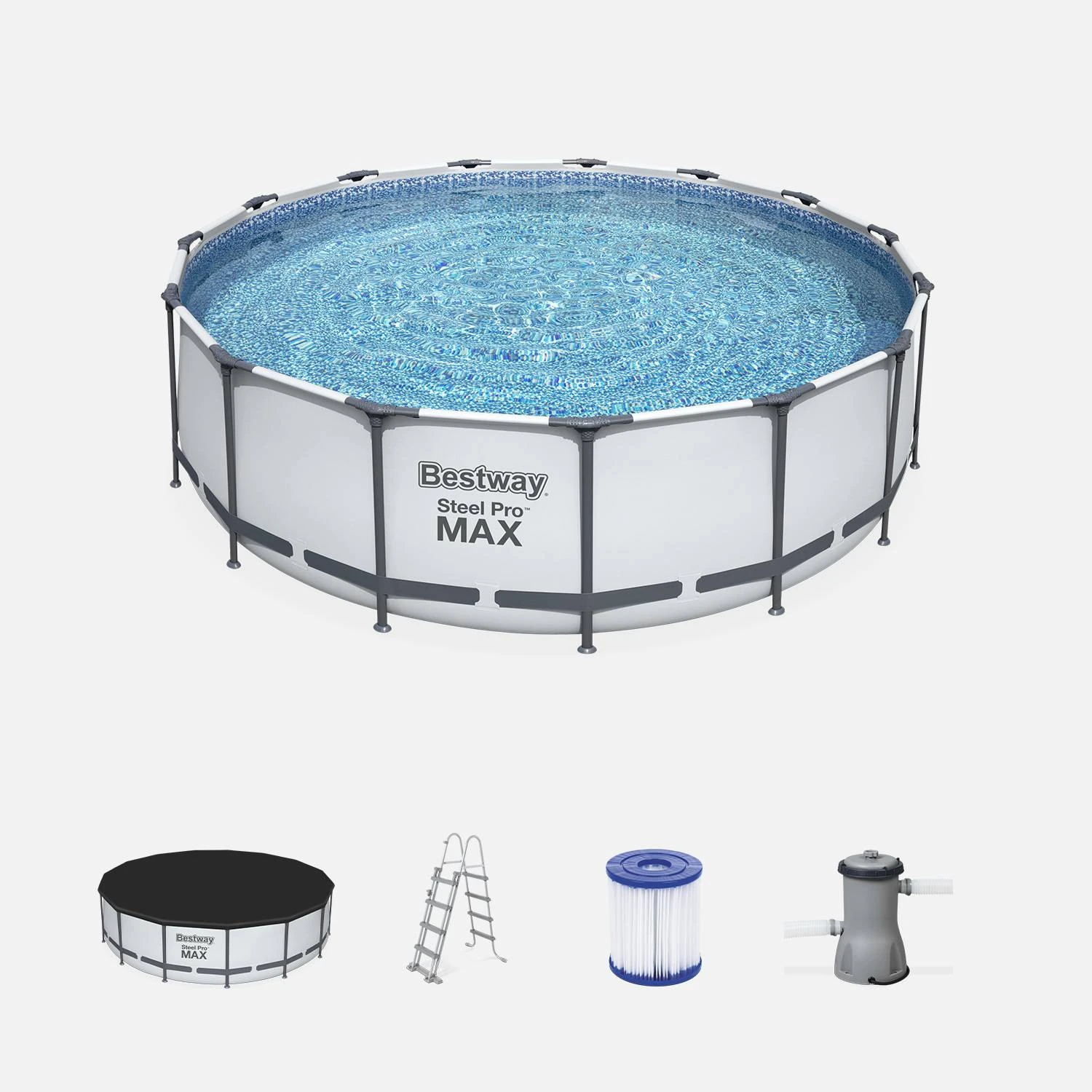 Piscine Hors Sol Tubulaire Ronde Avec Pompe, Filtre, Bâche Et échelle ∅4,5m 3 Piscine Hors Sol Tubulaire Ronde Avec Pompe, Filtre, Bâche Et échelle ∅4,5m