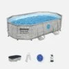 Piscine Hors Sol Tubulaire Ovale Avec Pompe, échelle, Bâche Et Diffuseur 5x3m -ME Soldes SPBW5X3ST 05